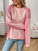 Color Block Waffle Knit Long Sleeve T-Shirt by Simply Love
