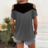Women's Off-shoulder Casual Short-sleeve Round-neck Top by My Store