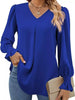 V-Neck Long Sleeve Ruffle Cuff Blouse by Wild and Free Boutique