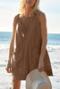 Lovelet Round Neck Sleeveless Romper with Pockets