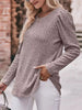 Ribbed Knit Puff Sleeve T-Shirt by Simply Love