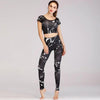 Printed navel short-sleeved quick-drying dance dress by FitiqueFit
