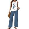 Women's 3D Print Two-Piece Vest & Pants Set – 12 Prints S–5XL by FitiqueFit