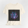 Neon Cyberpunk Skyline Tee | synthwave skyline, future city art by Tristan’s Treehouse