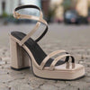 Square-Toe Buckle Strap High Heels – Elegant Thin-Strap Summer Block Heels by FitiqueFit
