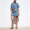 Women's Loose Denim Shirt-Dress & Pants Two-Piece Set – Cotton by FitiqueFit