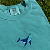 Whale Embroidered T-Shirt by EnjoyMyDesign LLC