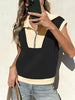 Fisoew Color‑Block Half‑Zip Polo Sweatshirt by FitiqueFit