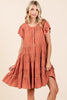 Lace Detail Ruffled Button Down Tiered Dress For Women – Romantic, Fluttering, Trendy, Elegant, Boho, Feminine & Whimsical Style by Stevvex