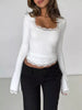 Lace Trim Long Sleeve T-Shirt by Simply Love