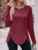 Ribbed Knit Long Sleeve T-Shirt by Simply Love