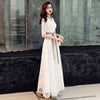 Korean Style Banquet Evening Dress White Lace
