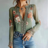 Women’s V-Neck Floral Print Blouse by FitiqueFit