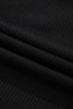 Black Sexy V Neck Ribbed Knit Sleeveless Top