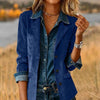 Plus Size Women's Solid Color Blazer Jacket by FitiqueFit