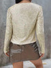 Elegant Women Full-Size Sequin Open Front Cropped Jacket With Glamorous Sparkle Luxury Women Party Jacket by Stevvex