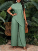 Asymmetrical Sleeveless Top & Pants Set – Women’s Two-Piece by FitiqueFit