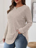 Ribbed Knit Long Sleeve T-Shirt by Simply Love