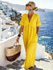 V-Neck Short-Sleeve High Waist Maxi Dress | Resort Style by FitiqueFit