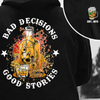 "Bad Decisions Good Stories" Halloween Hoodie – Gen X Pullover, Spooky Nostalgia