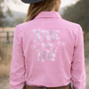 Ride Or Die Rhinestone Button Up Rodeo Shirt -Pink by Neon Spur