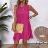 Women's Ruffle Lace-Up Mini Dress – Short Sleeve Loose Beach Dress by FitiqueFit