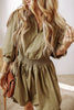 Elegant Green Sleeve Mini Dress Timeless Smocked Design Vintage Dress For Women by Stevvex