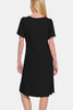 V-Neck Short Sleeve Dress For Women – Timeless V-Neck Dress, Classic Short Sleeve Dress, Chic Casual Dress, Elegant V-Neck Dress, Flattering Short Sleeve Dress, Effortless Wardrobe Essential, Comfortable Everyday Dress by Stevvex