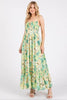 New Summer Floral Smocked Back Ruffled Hem Maxi Cami Dress – Bohemian Elegance, Feminine, Flowy, Comfortable, Effortlessly Chic by Stevvex