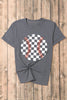 Gray Vintage Checkered Baseball Graphic Tee by Wild and Free Boutique