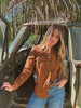 John Wayne Western Pearl Snap Button Up Top In Brown by Lil Bee's Bohemian