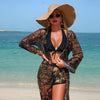 Color-Block Print Bikini Three-Piece Set – Long Sleeve Sexy Swimwear by FitiqueFit