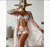 Mesh Cover-Up Three-Piece Swimwear Set – Bikini with Leg-Length Briefs by FitiqueFit