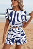 Printed Casual Two-Piece Set – Short Sleeve Top & Shorts by FitiqueFit