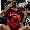 Red spicy nice embroidered tie dye T-shirt by Madness & Mayhem LLC