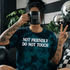 Teal not friendly embroidered tie dye T-shirt by Madness & Mayhem LLC