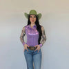 All In Mesh Sleeve Pearl Snap Rodeo Shirt by Neon Spur