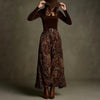 Women's Floral Print Long Sleeve Skirt Set with Belt – Caramel by FitiqueFit