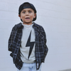GREIGE ACID-WASH SPARK TEE by LITTLE RAD THINGS