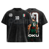 Mexico Global Football 2026 T-Shirt – Retro Saiyan Warrior Anime Soccer Graphic Tee, Vintage Washed Mexico Football Lightweight Cotton Top