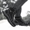 Brown Winter Mens Snow Boots Warm Plush Boots Waterproof Leather Ankle Boots Fashion Outdoor Non-slip Men's Hiking Boots Winter Ankle Snow Hiking Boots Warm Water Resistant Sport Shoes by Stevvex