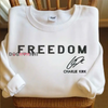 Embroidered Charlie Kirk "Freedom" Sweatshirt by Dog Mom Hat
