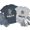 Women's "Salty Girl" Vintage T-Shirt – Trendy Umbrella Top for Her by Dog Mom Hat