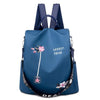 Cloth Backpack Female Embroidery Backpack Bag Nylon Anti-Theft Waterproof Women's Backpack Fashionable Anti-theft Women Backpacks Nice Print School Bag High Quality Large Capacity Backpack ( by Stevvex