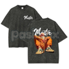 Anime Vintage 90s Graphic T-Shirt – Retro Men's Washed Tee, Distressed Faded Streetwear Classic Japanese Animation Cotton Top