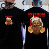 FREEDOM Defiant Santa Claus Print Men's T-Shirt – Unisex Political Statement Tee by Dog Mom Hat