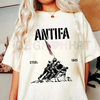 "Antifa Estd 1945" Patriotic Fight Fascism T-Shirt – Pro-Democracy Liberal Protest Shirt by Dog Mom Hat