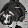 UFO and Western Cowboy Men's Street Retro Style Washed Hooded by Dog Mom Hat