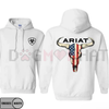 Ariat-Inspired American Flag Bull Skull Hoodie – Unisex Western Cowboy Pullover by Dog Mom Hat
