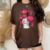 Black Women African American Fight Breast Cancer Pink Ribbon T-Shirt by Dog Mom Hat